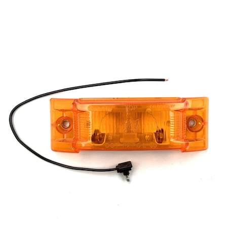 Truck-Lite Super 21, Incandescent, Yellow Rectangular, 1 Bulb, Marker Clearance Light, Pc, 2 Screw, Super 21 21001Y3